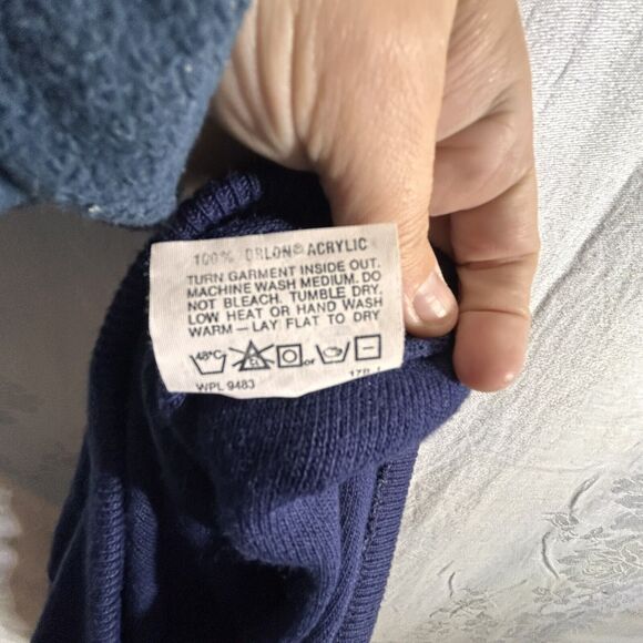Vintage Sweater Small 20 Navy Blue Orlon Acrylic Union Made In USA Robert Bruce - Picture 10 of 11